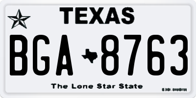 TX license plate BGA8763