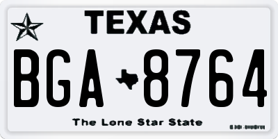 TX license plate BGA8764
