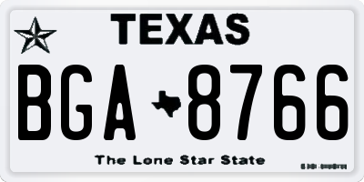 TX license plate BGA8766