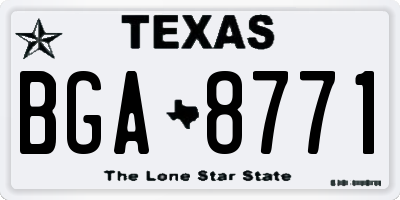 TX license plate BGA8771