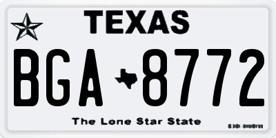 TX license plate BGA8772