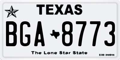 TX license plate BGA8773