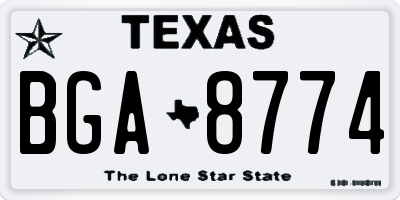 TX license plate BGA8774