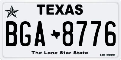 TX license plate BGA8776