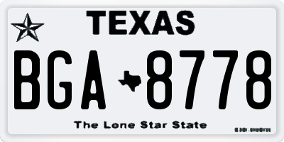 TX license plate BGA8778