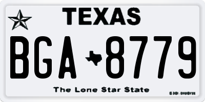 TX license plate BGA8779