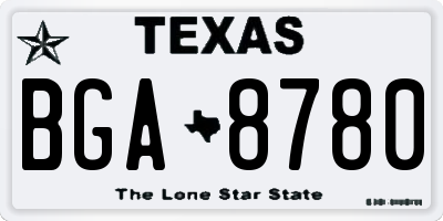 TX license plate BGA8780