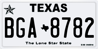 TX license plate BGA8782