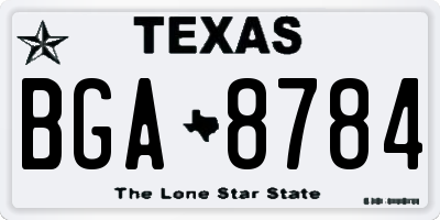 TX license plate BGA8784
