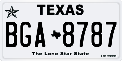 TX license plate BGA8787
