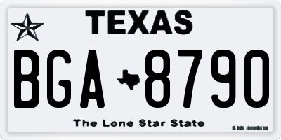 TX license plate BGA8790