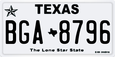 TX license plate BGA8796