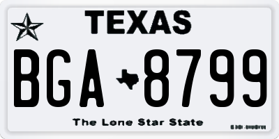 TX license plate BGA8799