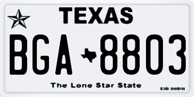 TX license plate BGA8803