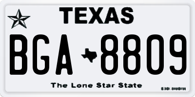 TX license plate BGA8809