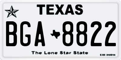 TX license plate BGA8822
