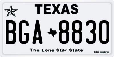 TX license plate BGA8830