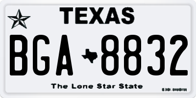 TX license plate BGA8832
