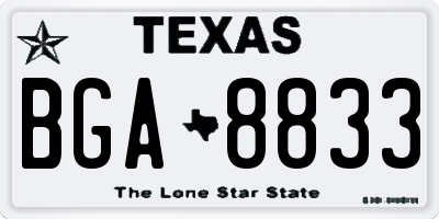 TX license plate BGA8833