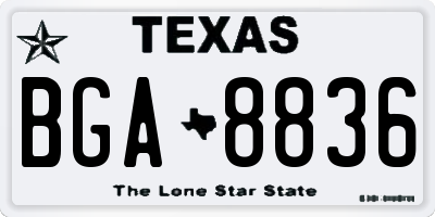 TX license plate BGA8836