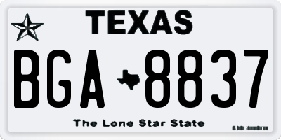 TX license plate BGA8837