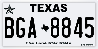 TX license plate BGA8845