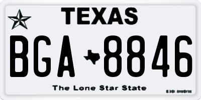 TX license plate BGA8846