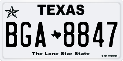 TX license plate BGA8847