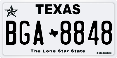TX license plate BGA8848