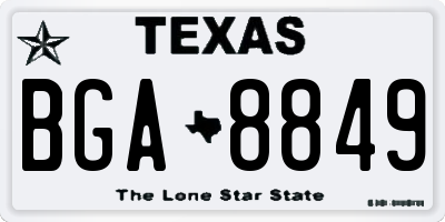 TX license plate BGA8849