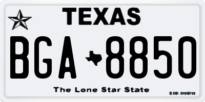 TX license plate BGA8850