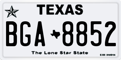 TX license plate BGA8852