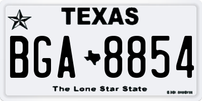 TX license plate BGA8854