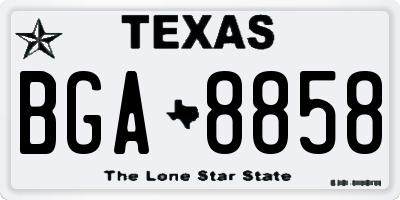 TX license plate BGA8858