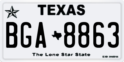 TX license plate BGA8863
