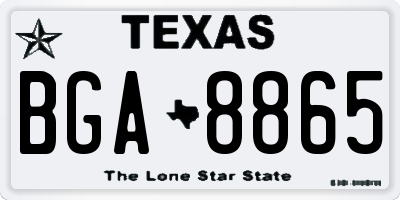 TX license plate BGA8865