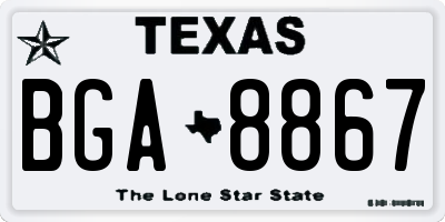 TX license plate BGA8867