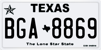 TX license plate BGA8869