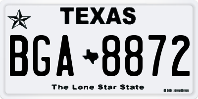 TX license plate BGA8872