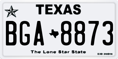 TX license plate BGA8873
