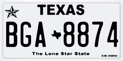 TX license plate BGA8874