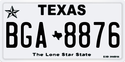 TX license plate BGA8876