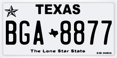 TX license plate BGA8877