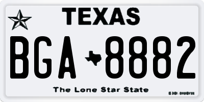 TX license plate BGA8882
