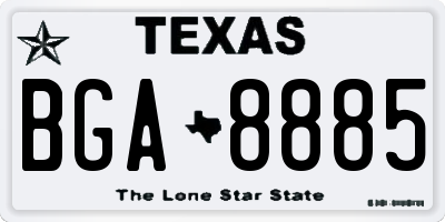TX license plate BGA8885