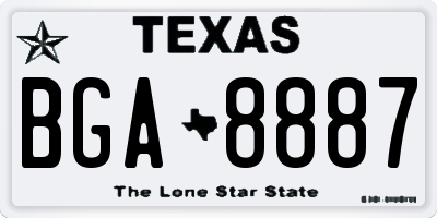 TX license plate BGA8887