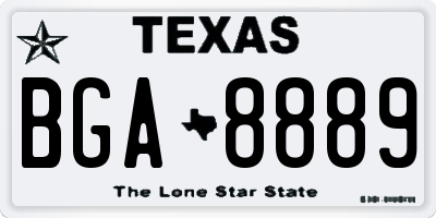 TX license plate BGA8889