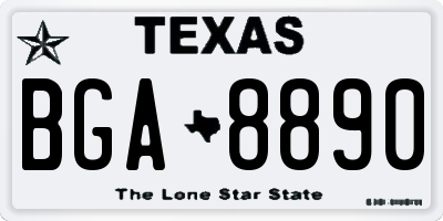 TX license plate BGA8890