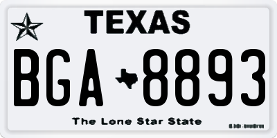 TX license plate BGA8893