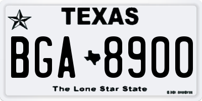 TX license plate BGA8900